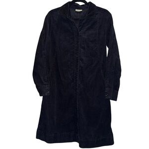 Poetry Hemp Organic Cotton Corduroy Shirt Dress UK 8 US 4 Black Button Front